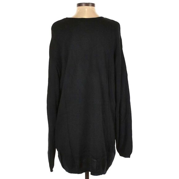 Vintage 1990s Elisabeth Liz Claiborne Sweater Dress Beaded Floral Oversized 2 - Picture 2 of 7